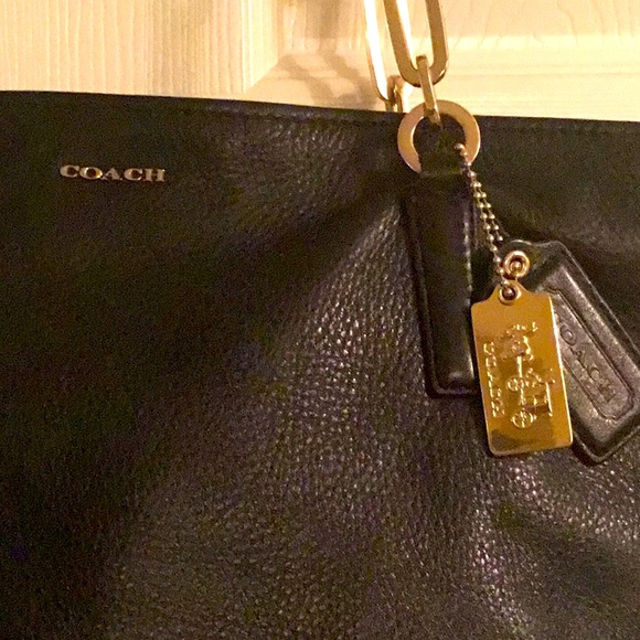 COACH,” Black Leather Satchel “❤️ - Picture 3 of 6